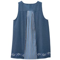 画像2: ボタニカル刺しゅうエプロン　ネイビー (2)