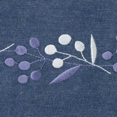 画像3: ボタニカル刺しゅうエプロン　ネイビー (3)