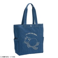画像1: 〈11ぴきのねこ〉デニムトートバッグ　おなか (1)