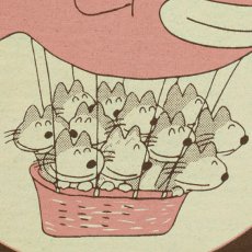 画像2: 〈11ぴきのねこ〉プリントTシャツ　気球ネイビー (2)