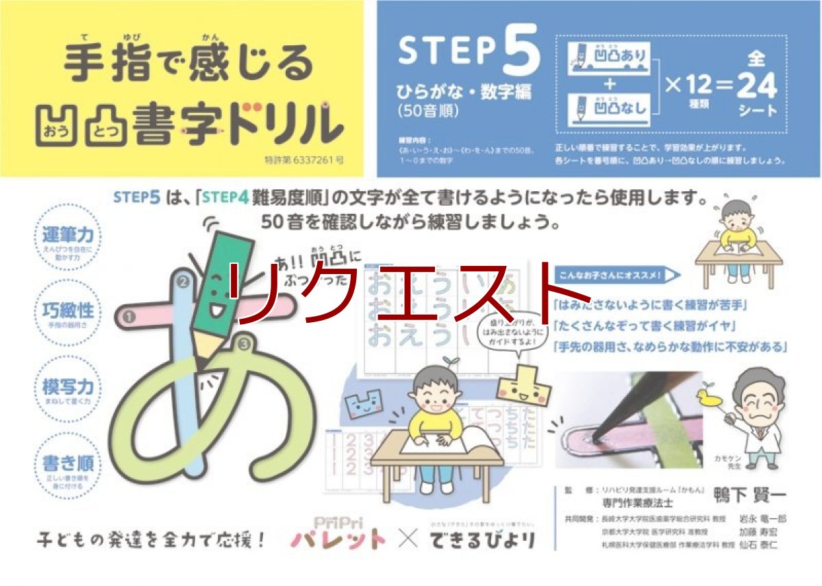 画像1: 凹凸書字ドリル　ひらがな・数字編（50 音順） (1)