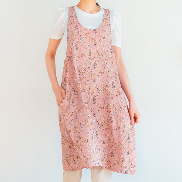 シフォンエプロン シフォンドレスエプロン ピンク - ほいくとかいごのおかいもの