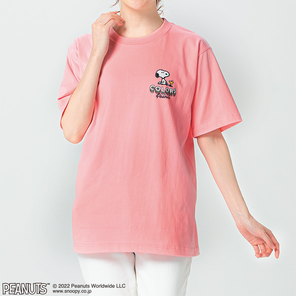 画像1: カラーズオブ　ピーナッツ　Tシャツ ピンク (1)